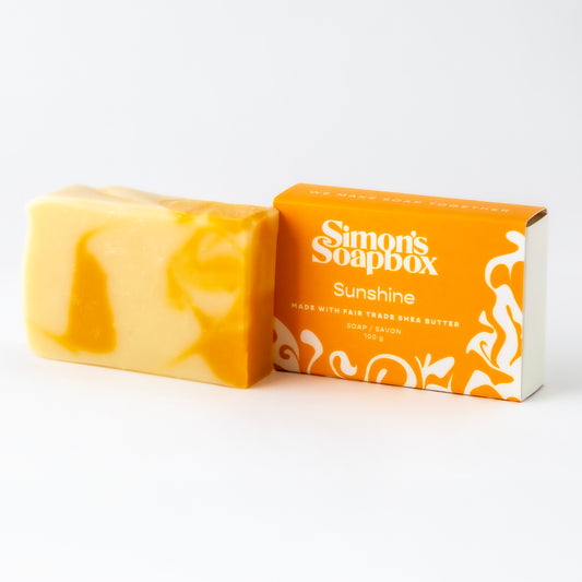 packaged and unpackaged bar of soap