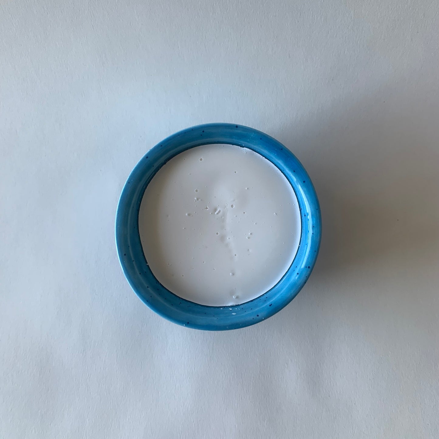 top view blue ramekin