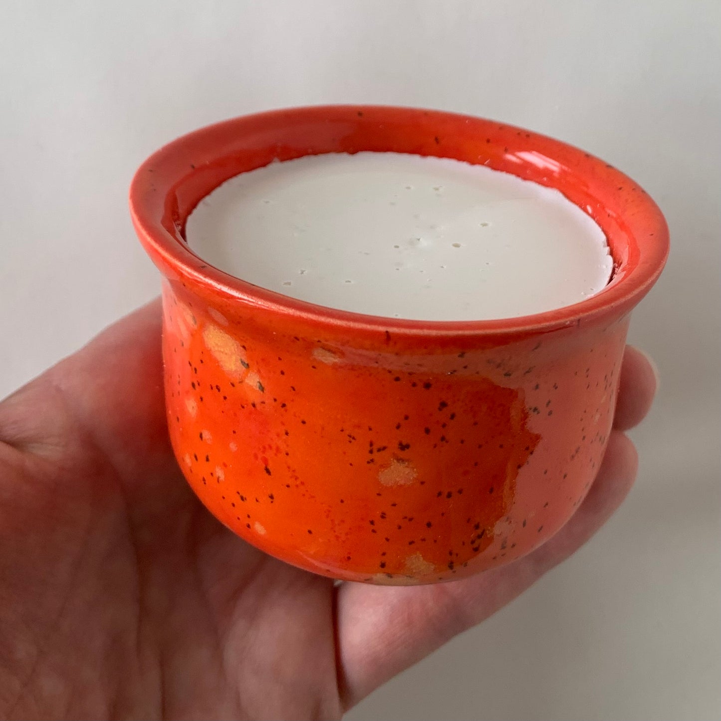Dish Soap Ramekin - bright orange with gold speckles