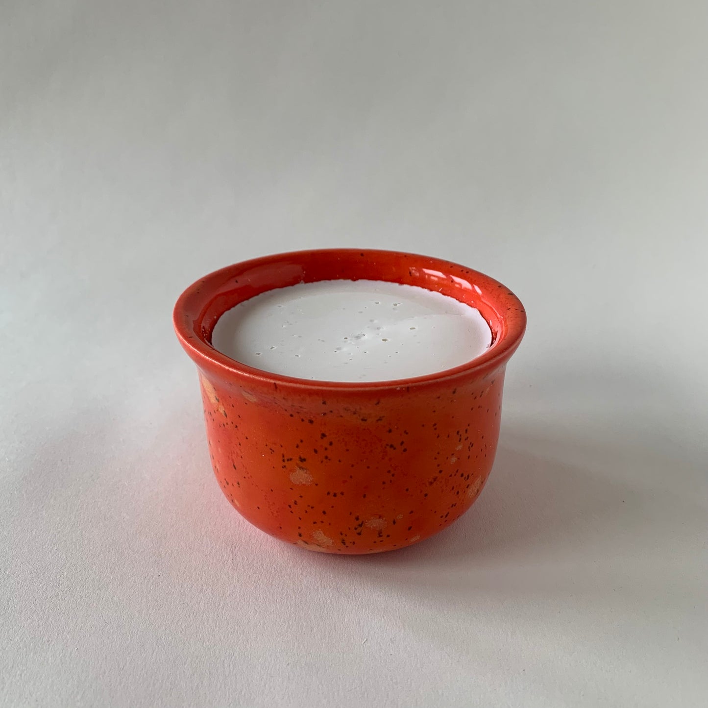Dish Soap Ramekin - bright orange with gold speckles