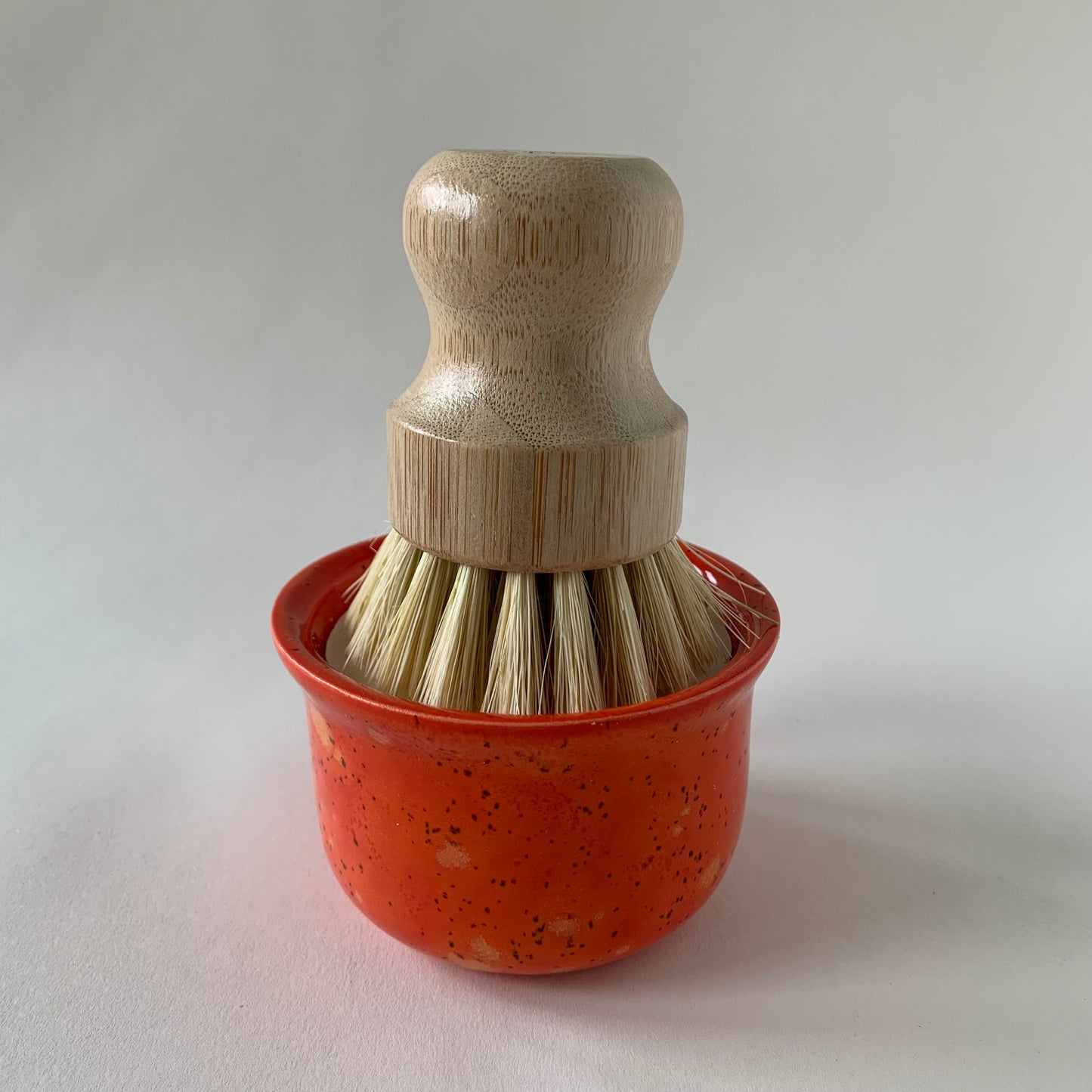 Dish Soap Ramekin - bright orange with gold speckles