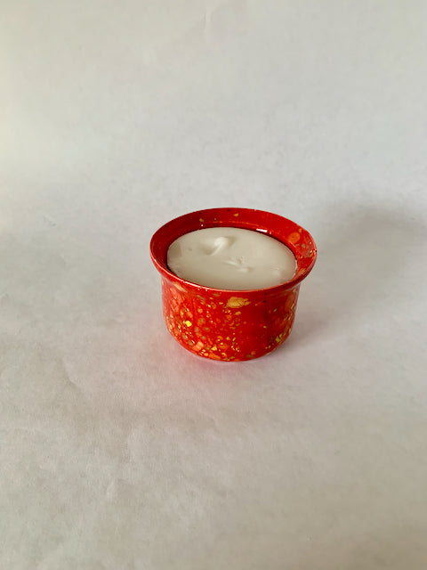 Dish Soap Ramekin - red with gold speckles