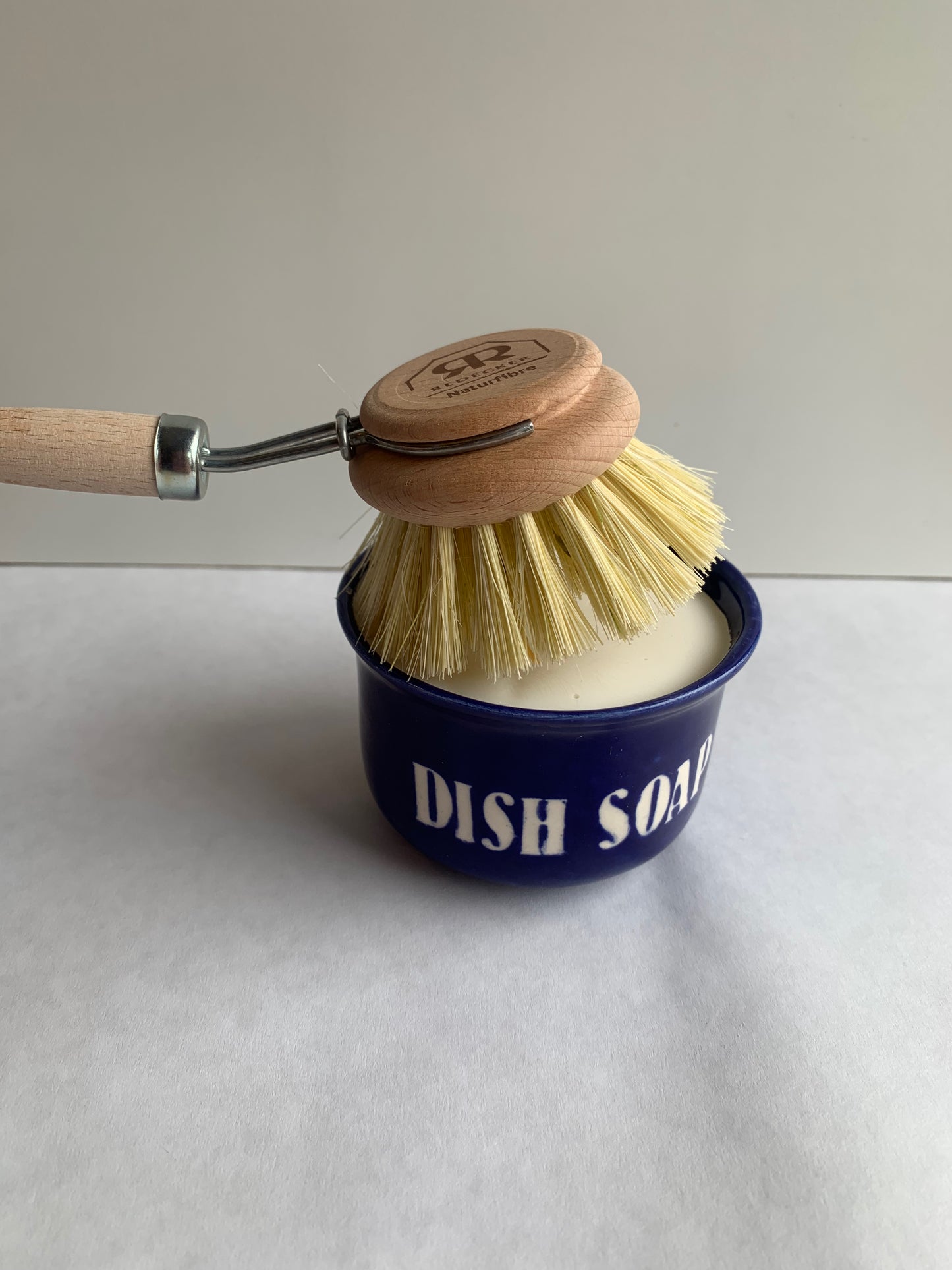 Dish Soap Ramekin - Deep Blue Glaze with Stencil