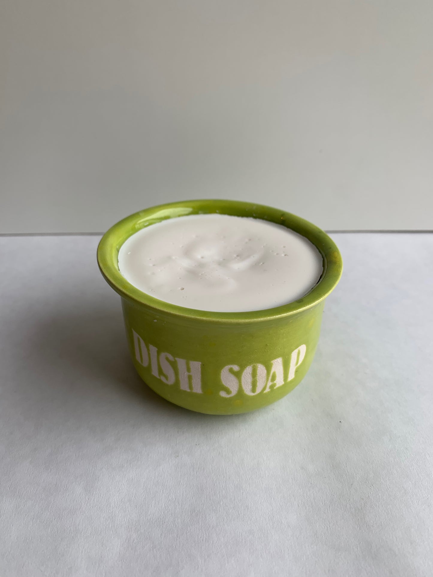 Dish Soap Ramekin - Bright Green Glaze with Stencil
