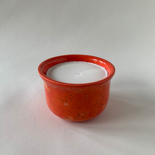 Dish Soap Ramekin - bright orange with gold speckles